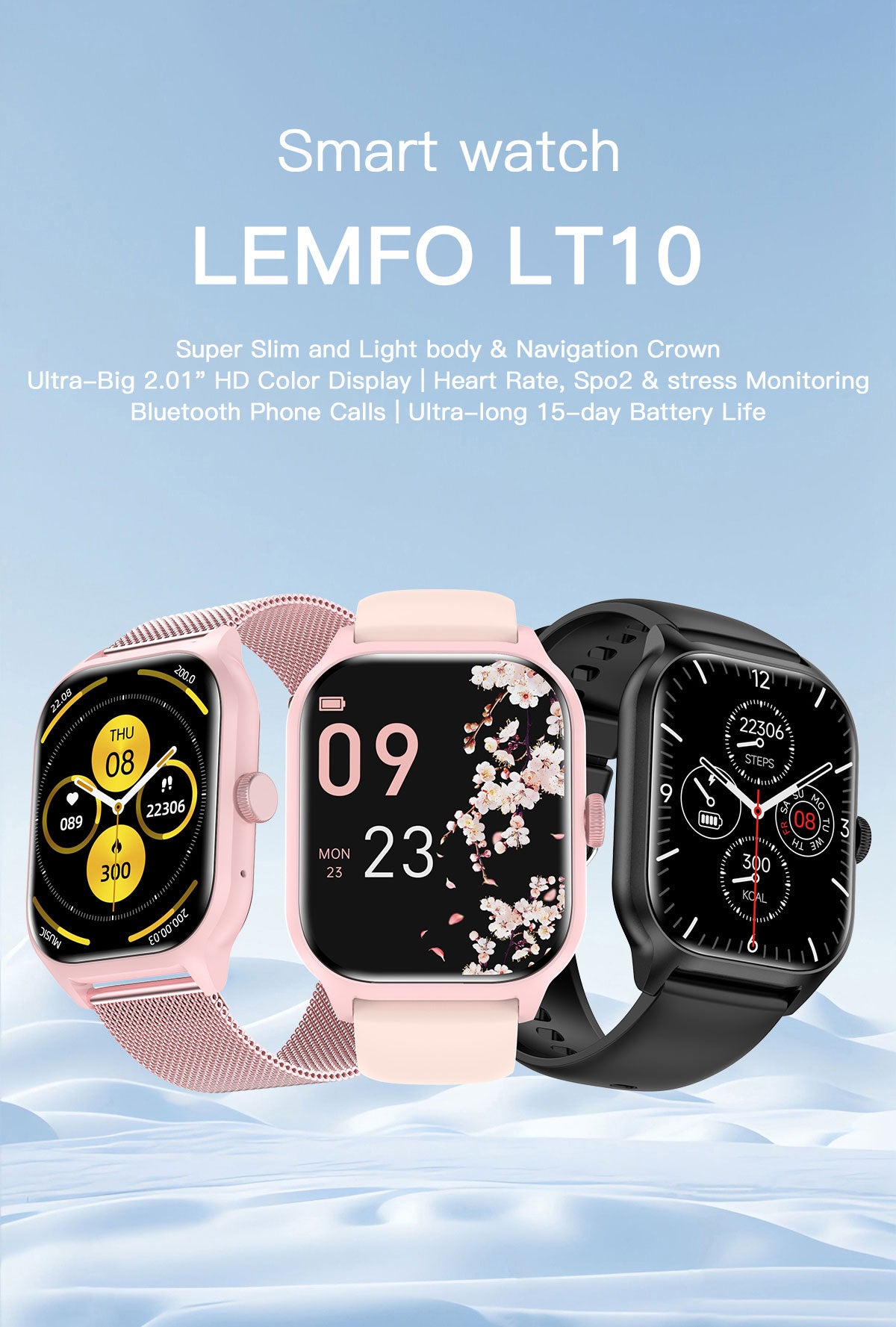 LEMFO LT10 Smart Watches Super Slim